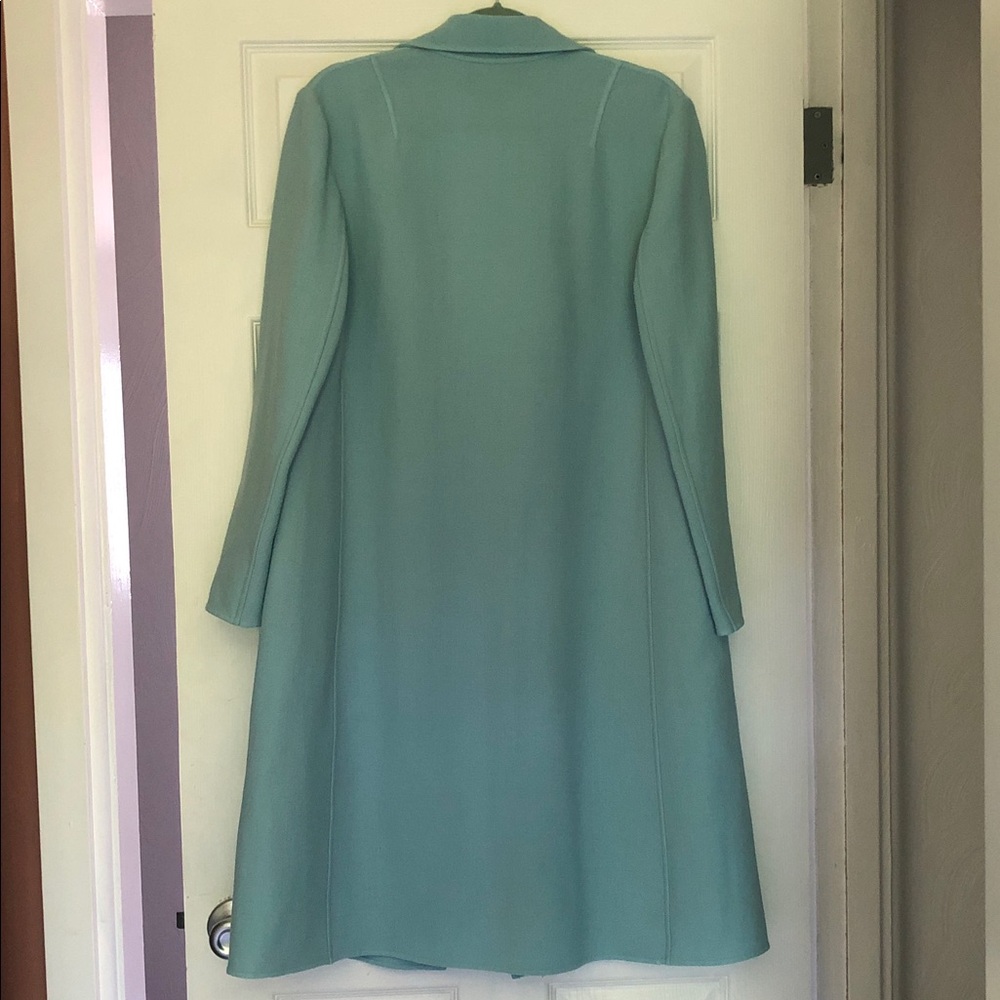 Lafayette 148 NY Tiffany Blue Lightweight Wool Duster Blazer Sz M, excellent - Picture 9 of 12